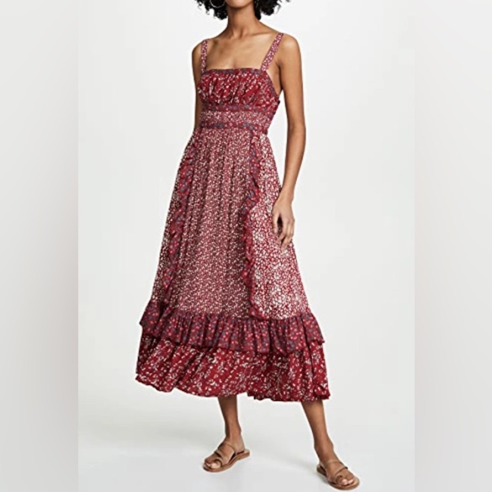 Free People Yesica Floral Maxi Prairie Dress Size 6 - Picture 2 of 9